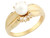 Solid Gold Freshwater Cultured & CZ High Polished Ring Jewelry (JL# R2975)