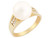 Solid Gold Freshwater Cultured & CZ High Polish Ring Jewelry (JL# R2899)