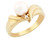 solid freshwater cultured & cz V shape Ring jewelry (JL# R2887)