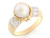 Solid Gold CZ & Freshwater Cultured Beautiful & Eye Catching Fancy Ring Jewelry (JL# R2847)