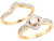 Two Tone Real Gold Gorgeous Ladies Wedding Duo Ring (JL# R2821)