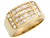 Solid Gold Channel Set CZ High Polished Mens Ring (JL# R2767)