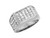 Solid Gold CZ Rectangular Five Row Bling Mens Ring (JL# R2766)