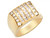 Six Row CZ Cluster High Polish Fancy Mens Ring (JL# R2746)