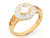 gold cz filigree unique promise engagement Ring (JL# R2587)