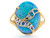 Solid Gold Whale Tail #1 Mom Fushia Simulated Opal Ring (JL# R2563)