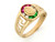 Gold Our Lady of Guadalupe Religious Wite CZ Ring (JL# R2532)