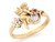 Two Tone Gold Star Red & Angel Harp Ring (JL# R2418)