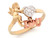 Tri-color Gold Heart 'I Love You' Ring Jewelry (JL# R2416)
