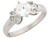 Solid Leaf Round CZ Promise Ring (JL# R2192)