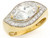 Solid Gold 2.9 ct Marquis CZ Unique Eye-Shaped Ring (JL# R2145)