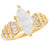 Gold 2.9 ct Marquise Baguette CZ Engagement Ring (JL# R2124)