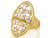 Solid Gold Two-Tone Diamond Cut Modern Fancy Ring (JL# R1972)