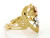 Solid Gold Tri-Color Flower Heart Diamond Cut Ring (JL# R1961)