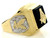 Gold Simulated Sapphire Masonic Eagle Mens Ring (JL# R1956)