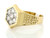 SOLID GOLD DIAMOND CUT CZ STONE MENS CLUSTER RING (JL# R1899)