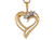 Two-Tone Gold Dazzling White Baguette CZ Accented Ladies Heart Pendant (JL# P10198)