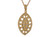 Glistening Accented Ladies Lens Shaped Filigree Pendant (JL# P10021)