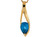 Simulated Pear Cut Blue Zircon Ladies Modern Sliding Pendant (JL# P9897)