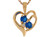 Real Sapphire and Diamond Accented Ladies Heart Floating Pendant (JL# P9600)