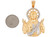 Two-Tone Gold Religious Jesus Christ Figure Diamond Cut Pendant (JL# P9590)