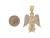 Two-Tone Gold Accented Diamond Cut Angel 3cm Wide Pendant (JL# P9434)