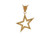 Solid Genuine Brilliant Diamond Accented Open Star Charm Pendant (JL# P9279)