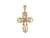 Two-Tone Gold Big Unique Diamond Cut 3d Layered Cross Pendant (JL# P9257)