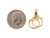 Solid Police Dangling Handcuffs Moving Charm Pendant (JL# P9226)