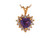 Purple & White CZ Heart Shaped Sliding Charm Pendant (JL# P9032)