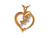 Cultured & Diamond Heart Shaped Twisted Floating Charm Pendant (JL# P9026)