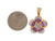 Two-Tone Gold 5 Stone Genuine Floral Charm Pendant (JL# P8486)