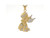 Two Tone Gold 3.3cm Praying Angel Diamond Cut Religious Charm Pendant (JL# P8381)