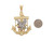 Two-Tone Gold 6.3cm x 4.1cm Patriotic Eagle Anchor Pendant (JL# P8275)