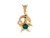 Simulated Opal Starfish and Jumping Dolphin Charm Pendant (JL# P8039)