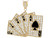 Enamel Royal Flush Poker 6.1cm x 6.9cm Lucky Charm Pendant (JL# P6941)