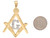 Two Tone Gold 4.6cm Diamond Cut Freemason Masonic Mason Pendant (JL# P6881)