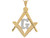 Two Tone Gold 6.6cm Diamond Cut Freemason Masonic Mason Big Pendant (JL# P6880)