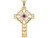 Gold Red & Filigree Hearts Celtic Inspired 6.0cm Cross Pendant (JL# P6879)