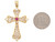 Gold Simulated Ruby 4.2cm Filigree Cross Christian Pendant (JL# P6876)