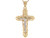 Two Tone Gold Jesus Crucifix Filigree Diamond Cut 4.3cm Cross Pendant (JL# P6875)