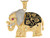 Two Toned Gold CZ Accent Black Enamel 3.2cm Good Luck Elephant Pendant (JL# P6847)