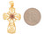 Two Tone Gold Filigree Celtic Cross & Red Rose Ladies 3.3cm Pendant (JL# P6840)