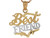 Real Two Tone Gold 2.1cm x 1.9cm Best Friends Gorgeous Ladies Pendant (JL# P6794)