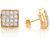 Two Tone Real Gold Square Cluster Pretty 1.10cm Post Earrings (JL# E6644)