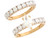 Two Tone Real Gold Brilliant Wedding Engagement Duo Rings (JL# D6545)