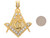 Two Tone Real Gold Accents 6.54cm Free Mason Masonic Pendant (JL# P6452)