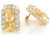 Two Tone Real Gold CZ 2.01cm x 1.42cm Jesus Christ Head Religious Post Earrings (JL# E6408)