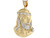 Two Tone Real Gold Jesus Head 5.5cm Religious Pendant (JL# P6191)