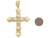 Two Tone Gold 7.7cm Fancy Ornate Byzantine Cross Religious CZ Pendant (JL# P6188)